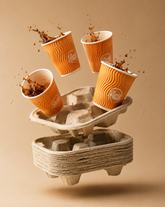 Plateau porte-gobelets écologique 4 tasses pour cafés, bars à jus, services de restauration et événements 2026 - Product Image 1
