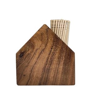Porta Palillos de Madera Hecho a Mano con Forma de Casa, Organizador Decorativo de Palillos de Madera, Contenedor de Almacenamiento de Mesa para el Hogar - Product Image 4
