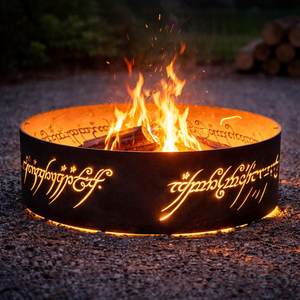 Modern <b>Outdoor</b> Garden Iron <b>Fire</b> Pit Ring Wood Burning Metal Bonfire <b>Outdoor</b> <b>Fire</b> Pit <b>Table</b> Portable Design Customizable Sizes - Product Image 1