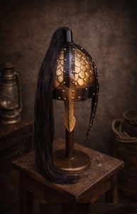 Casque Spartan Médiéval Doré en Laiton Antique Fait Main Poli avec Support de Présentation pour Cosplay, Art et Objets de Collection - Product Image 2