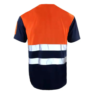 Custom Made Safety Work-wear Men's <b>High</b> <b>Vis</b> Safety <b>T</b> <b>Shirt</b> Reflective Work Short Sleeve <b>T</b>-<b>shirt</b> - Product Image 2