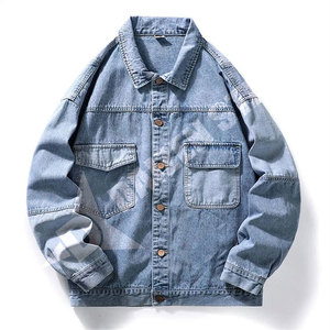 Men's Black Denim Jacket Regular Fit Stonewashed Geometric Pattern Button Closure Casual Style Winter Polyester/Cotton Woven - Product Image 2