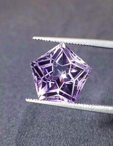 Piedra preciosa de amatista rosa, estrella pentagonal, flor, cristal natural, piedra curativa para joyería, decoración de chakras Reiki - Product Image 1