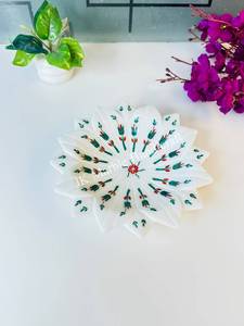 Urli de Mármol Pulido con Incrustaciones Hechas a Mano de Primera Calidad, Centro de Mesa, Velas Flotantes, Arreglos Florales, Decoración Antigua Atemporal para Bodas - Product Image 2