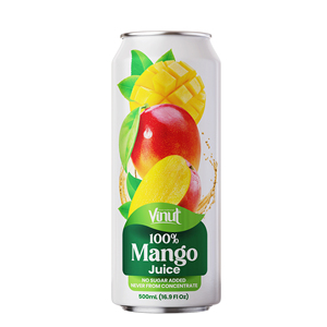 Service de fabrication de boissons OEM/ODM à base de mangue, jus de fruits tropicaux authentiques en canettes d'aluminium 330 ml, pack de 24 pour marque, durée de conservation de 24 mois - Product Image 1