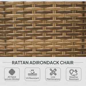 Sedia da Patio Adirondack Blu Cielo in Rattan Intrecciato con Schienale Alto Curvo e Cuscini Morbidi per Appartamento, Terrazza, Giardino, Impilabile - Product Image 4