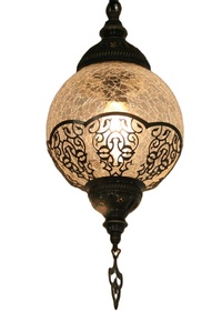 โคมไฟห้อยทรงกลมแบบวงกลมสำหรับตกแต่งภายในบ้าน ร้านอาหาร บาร์ และโรงแรม พร้อมกรอบกระจกและโลหะ - Product Image 2