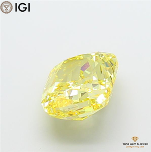 Diamant de laboratoire CVD de 8,02 carats, couleur jaune vif fantaisie, clarté VS1, avec certificat IGI, taille coussin, pour bague de mariée éternelle - Product Image 5