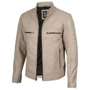 Chaqueta de Cuero Personalizada para Hombre, Talla Grande, con Cierre de Cremallera, Estilo Vintage, Chaqueta Bomber - Product Image 1