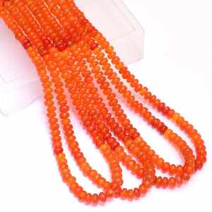 Cuentas de cornalina natural lisas en forma de rondel de 5-7 mm, cuentas sueltas de piedra de cornalina para pulseras y fabricación de joyería al por mayor. - Product Image 6