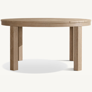 Mesa redonda en oferta, hecha de madera de teca, con un estilo moderno y sencillo, apta para uso en exteriores, resistente a la intemperie. - Product Image 2