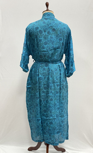 Kimono indien vintage en soie fait main, robe de mariée à col en V sur le devant, respirante, séchage rapide, pour l'été, l'automne et le printemps - Product Image 3