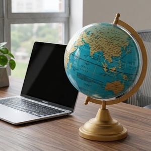 Globo Terráqueo Moderno para Escritorio Ejecutivo con Mapa del Mundo Detallado |   Globo Terráqueo Educativo de Hierro y Plástico para Oficina, Hogar y Escuela - Product Image 5