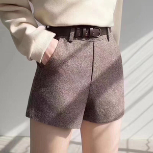 Women's High Waist Solid Color Shorts With Belt Casual Style Regular Fit Woven Fabric Anti-Wrinkle Design - Product Image 4