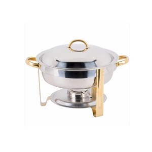 Increíble calentador de alimentos tipo chafing dish de acero inoxidable, juego de vajilla para hotel con marco de metal negro, apto para congelador. - Product Image 5