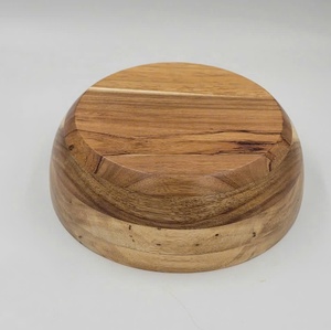 ชามไม้ธรรมชาติสำหรับผสมและเสิร์ฟ ชามสลัดไม้ทำมือ ชามไม้ OEM อุปกรณ์ครัวไม้ ผู้จำหน่ายชามไม้ - Product Image 2