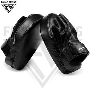 Protège-mains de boxe incurvés de qualité supérieure pour l'entraînement, en cuir et PU durables, avec fermeture auto-agrippante - Product Image 2