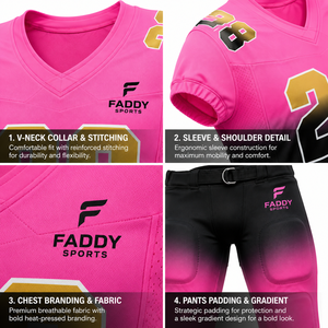 Ensemble d'uniformes de football américain professionnels personnalisés, sublimés, à séchage rapide, pour entraînement d'équipe, maillot et pantalon, vente en gros - Product Image 3