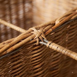 Handwoven Willow <b>Wicker</b> <b>Laundry</b> <b>Basket</b>, Staircase Storage <b>Basket</b> with Handle for Bathroom Closet Nursery Home - Product Image 2