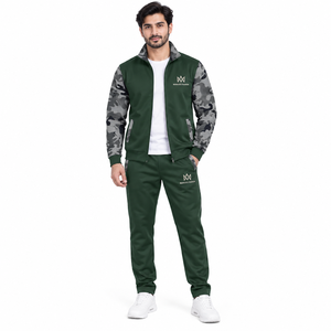 Ensemble de survêtement deux pièces respirant en polaire personnalisé, veste de sport décontractée en polyester/coton écologique et pantalon de jogging 3D pour l'été - Product Image 2