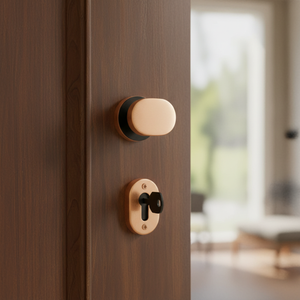 Hi-Safe Designer Round Mortise <b>Knob</b> with Keyhole | Modern <b>Door</b> Hardware in Matte <b>Black</b>, Rose Gold & Stainless Steel Finish <b>Knobs</b> - Product Image 3