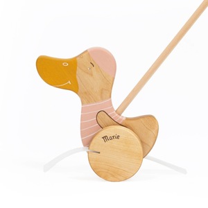 Juguete de Madera con Forma de Pato con Nombre Personalizado, Diseño de Dibujos Animados de Marie para Niños, 21x14x8CM, Multifuncional - Product Image 1