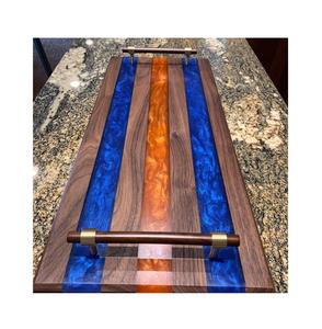 Bandeja de Madera y Resina para Cocina y Mesa, Venta al por Mayor, Personalizable, Top Ventas, para Almacenamiento de Alimentos, Servir la Cena en Casa, Diseño Moderno - Product Image 3