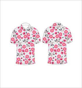 Polo pour homme à imprimé floral rose, décontracté, manches courtes, léger, respirant, pour le golf - Product Image 3