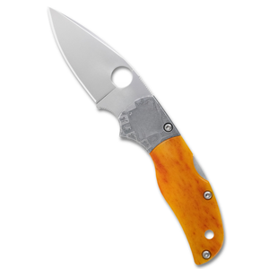 Couteaux pliants orange haut de gamme avec bolster métallique décoratif gravé, lame argentée lisse, clip de poche compact et design élégant - Product Image 3