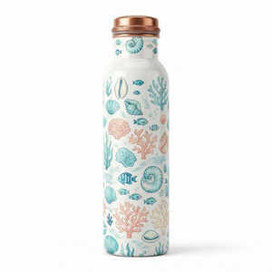 Wholesale Custom Printed <b>White</b> Pure Copper <b>Water</b> <b>Bottle</b> Leak Proof Ayurvedic Health Fitness Gym Metal Drinkware with Cap - Product Image 6