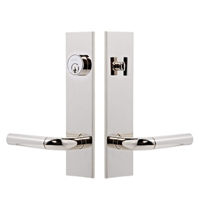 Poignée de porte double en acier nickelé, personnalisable pour maison, hôtel, bureau, avec serrure de passage et de confidentialité - Product Image 1