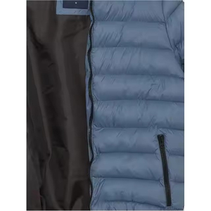 Veste matelassée à capuche bleue pour homme, coupe-vent, rembourrée de duvet, style décontracté, fermeture éclair, coupe régulière, vêtements d'hiver - Product Image 4