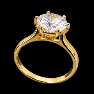 Elegante anillo de diamante sintético solitario de 2CT 14KT oro amarillo D VVS2 IGI certificado laboratorio cultivado joyería fina regalo - Product Image 1