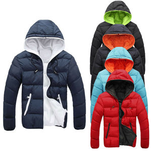 Chaqueta Acolchada con Capucha para Hombre, Personalizada al por Mayor, Impermeable, Casual, de Invierno, Bordada, con Cierre Frontal, de Alta Calidad - Product Image 1