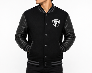 Dumela Custom Black <b>Varsity</b> <b>Bomber</b> <b>Jacket</b> <b>Men</b> Embroidered Regular Fit Winter Outerwear Windproof OEM Service - Product Image 4