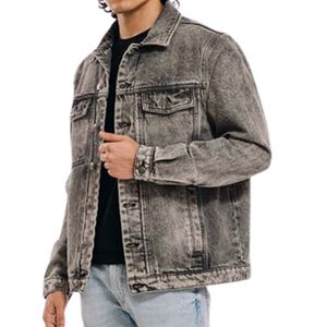 Chaquetas Vaqueras de Mezclilla Lavada de Alto Gramaje, Corte Clásico Regular, para Uso Exterior, Elegantes y Duraderas, de Algodón, para Uso Diario y Estilo Urbano - Product Image 2