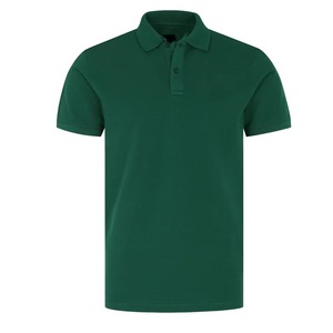 Mens Green 100% Cotton Pique for <b>Shirt</b> Short Sleeve Regular Fit Casual Wear Anti-Wrinkle Breathable Knitted Solid Color Design - Product Image 1