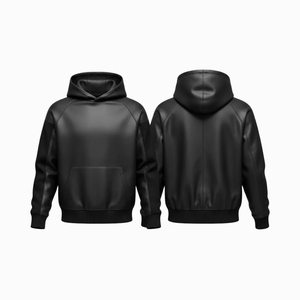 Chaqueta de Cuero para Hombre, Estilo Moderno, con Cierre Completo, Capucha Ajustable, Manga Larga, Cómoda, Informal, Urbana - Product Image 3