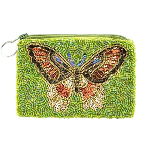 Etiquetas y Tarjetas para Joyería Aloha Mini, Monedero con Bordado de Cuentas y Diseño Astro - Azul con Estrellas Naranjas, Hecho a Mano en India - Product Image 4