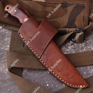 มีดทำมือเหล็กดามัสกัส ดรอปพอยท์ ฟูลแทง คมกริบ สำหรับกิจกรรมกลางแจ้ง ตั้งแคมป์ ล่าสัตว์ เอาตัวรอด EDC  DIY ODM/OEM ด้ามไม้เรซิ่น - Product Image 3