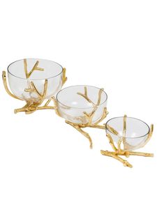 Ensemble de bols décoratifs en corail doré de luxe, panier à fruits en métal, centre de table moderne, décoration d'intérieur - Product Image 4