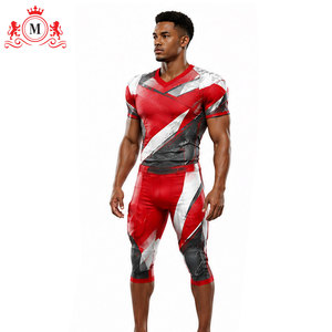 Uniforme de Fútbol Americano Personalizado, Rojo, Blanco y Negro, Impresión por Sublimación, Transpirable, 100% Poliéster, Ropa Deportiva para Hombre Adulto - Product Image 5