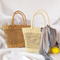 Hot Deal rotin sacs sac de paille en gros vacances d'été 2024 rotin paille bambou bricolage femmes main