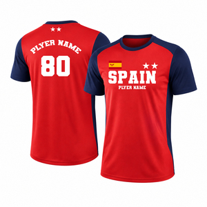 เสื้อเชียร์ฟุตบอลสไตล์สเปน ปี 2026 เสื้อยืดเฉลิมฉลองแฟนสเปน เสื้อยืดแฟนบอลแบบสั่งทำได้ แห้งเร็ว เสื้อผ้ากีฬาสำหรับทุกเพศ - Product Image 4