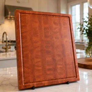 Tabla de cortar de madera para cocina con mango para frutas, verduras y carne, color marrón. - Product Image 1