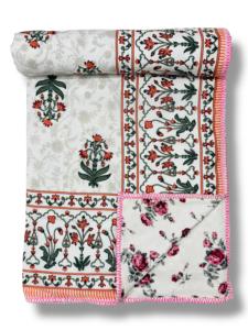Summer <b>Double</b> Dohar Cotton <b>Bed</b> <b>Blanket</b> Dohar Handmade Floral Print Dohar Cotton Soft Printed <b>Double</b> <b>Blanket</b> Comfortable Bedding - Product Image 3