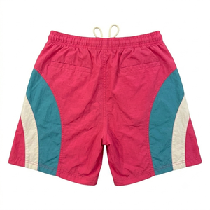 Ensemble de survêtement personnalisé pour homme, coupe-vent rose, bleu et blanc, avec veste en polyester tricoté et short, idéal pour l'été - Product Image 5