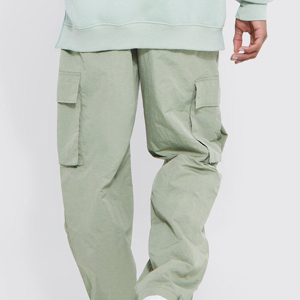 Pantalones Jogger Casuales de Lona Personalizados al por Mayor, Transpirables, Ecológicos, Lavados, de Corte Holgado, Moda Vintage para Hombre - Product Image 5