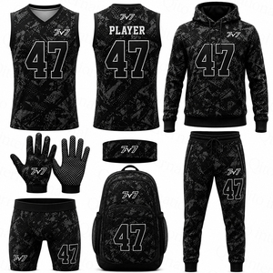 ผู้ผลิตชุดฟุตบอล 7v7 แบบ Private Label ชุดฝึกซ้อมฟุตบอลแบบ Sublimated ตามสั่ง เสื้อเจอร์ซีย์โพลีเอสเตอร์แบบไม่มีแขน เสื้อฮู้ดดี้ - Product Image 1