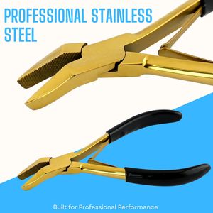 Curved Flat Hair Extension Installation Plier Fine Serrated Teeth Rubber Grip Micro Ring <b>Bead</b> Compression Tool for Nano Ring - Product Image 6